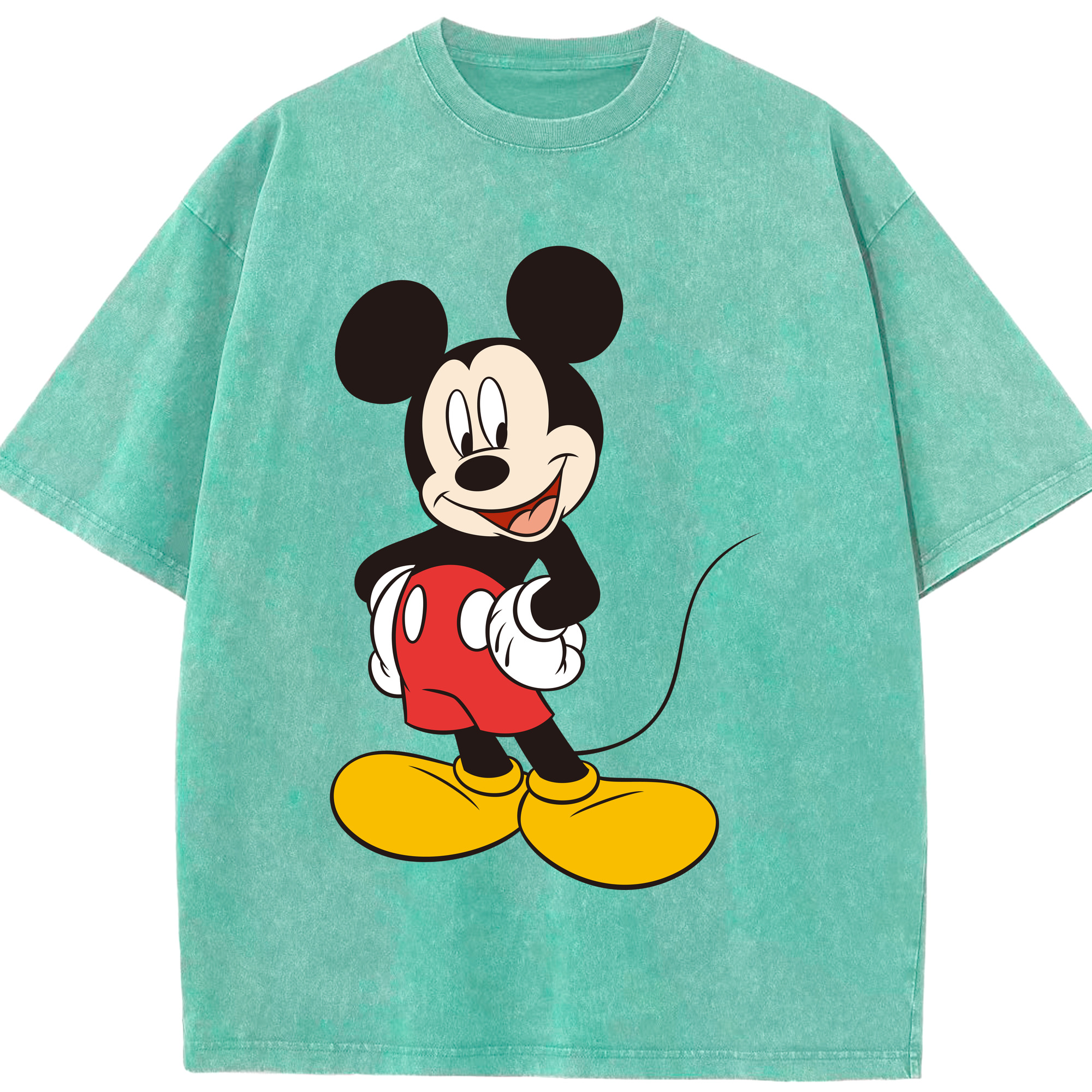 （画像用） ミッキーマウス Mickey Mouse 綿100% ヴィンテージ風 半袖Tシャツ（フロントプリント）